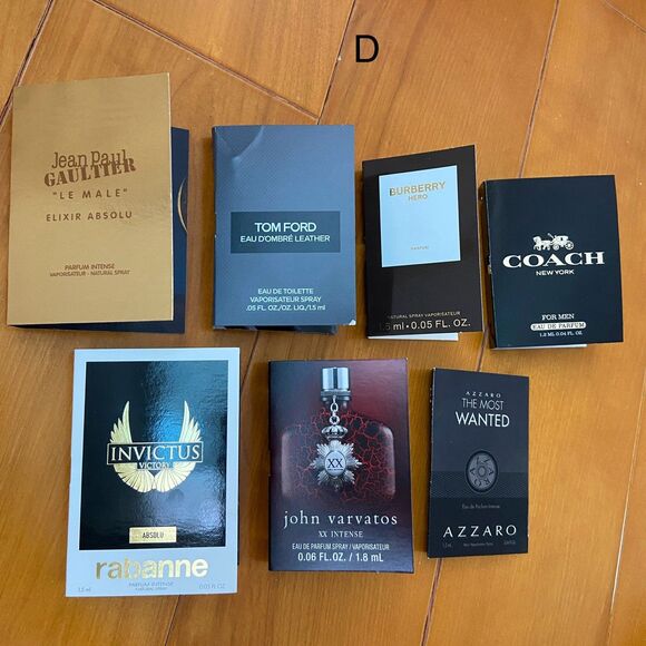 7 Men Cologne Samples - Jean Paul Gaultier, Tom Ford, Burberry, Coach, Rabanne … - Picture 1 of 4